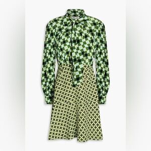 DIANE VON FURSTENBERG 
Alcina Printed Crepe And Jersey Mini Dress 12